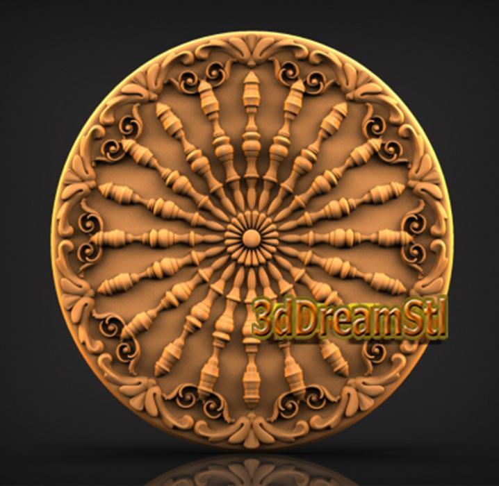 mandala STL model, CNC router engraver, artcam, aspire, cnc files, wood, art, wall decor, CNC