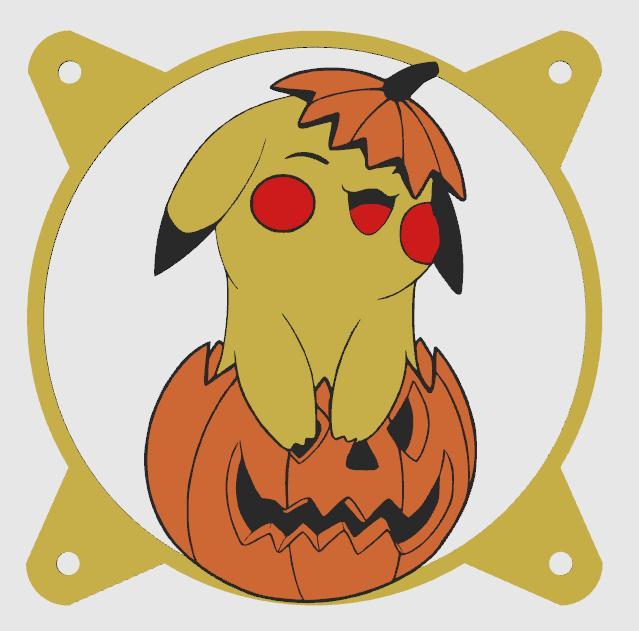 FAN COVER POKEMON Pikachu Halloween CUBIERTA DE VENTILADOR FAN GRILL 120MM