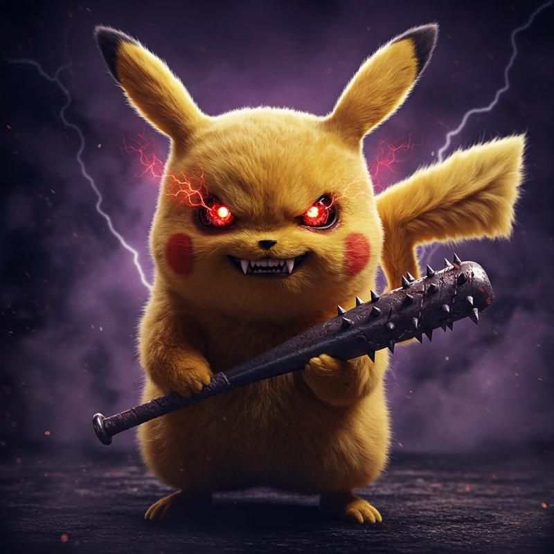 Rebelchu – 3D Printable Punk Pikachu with a Spiked Bat