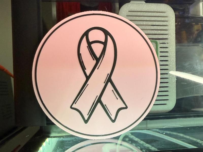 BREAST CANCER AWARENESS RIBBON COASTER 