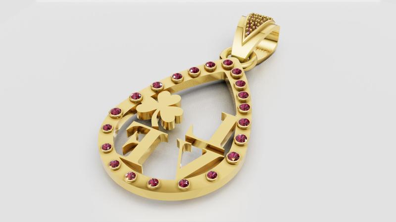 Pink Gemstone Pendant 3D printable model