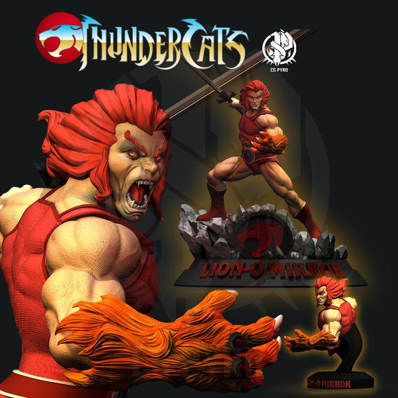 LionO Mirror Red Thundercats STL 3d printing Collectibles by CG Pyro
