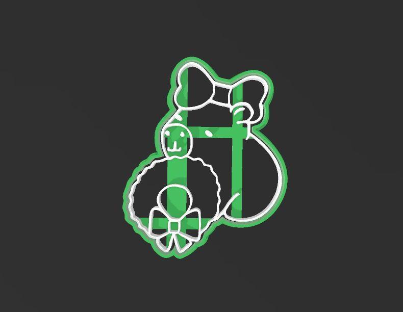 Capybara with Advent Wreath, Cookie Cutter