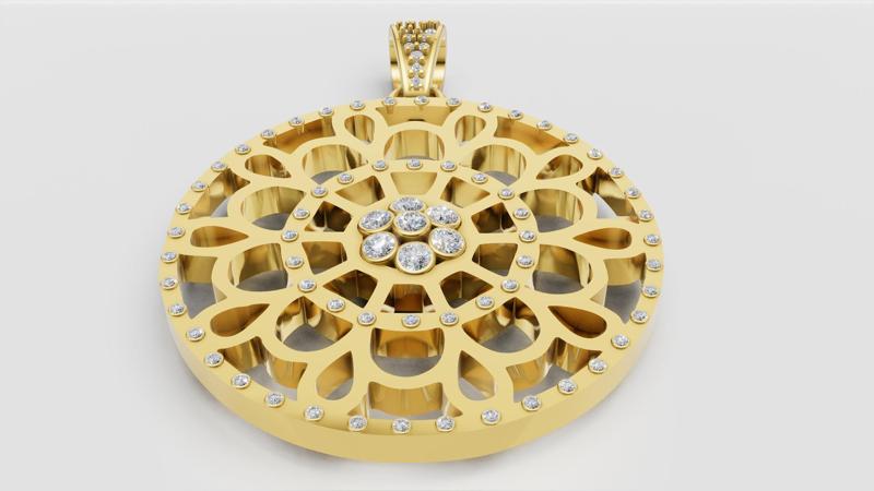 mandala pendant 3D printable model