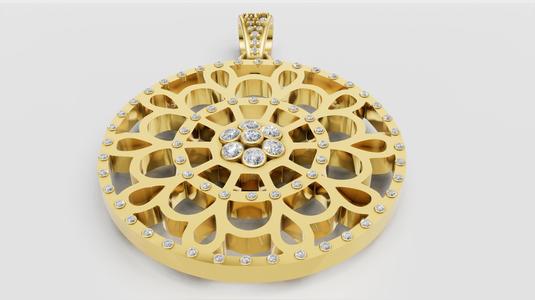 mandala pendant 3D printable model