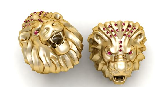 lion head ring 3D printable model