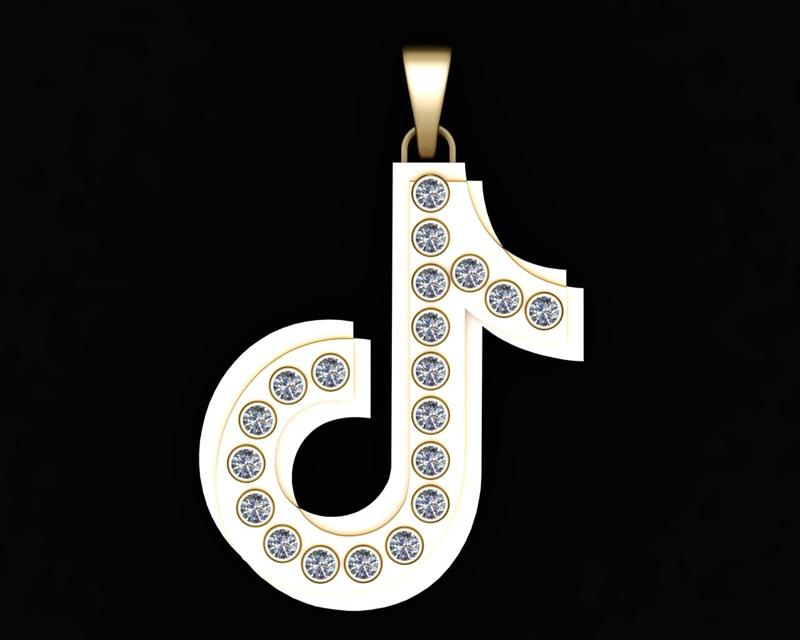 T Gold Pendant   3d printable model