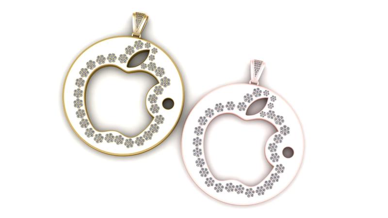 ROUND APPLE LOGO PENDANT 3d printable model