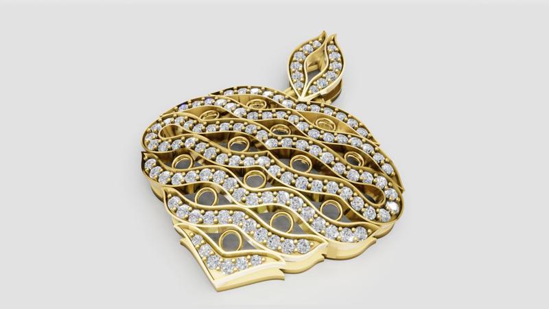 luxury gold pendant 3D printable model