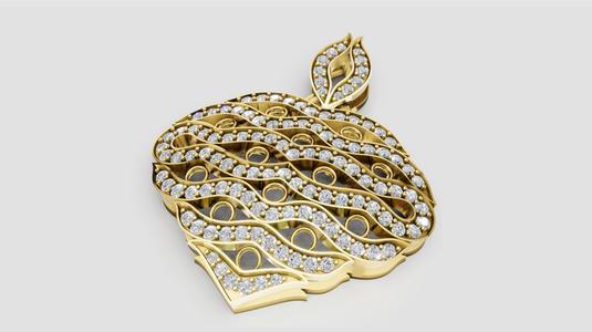 luxury gold pendant 3D printable model