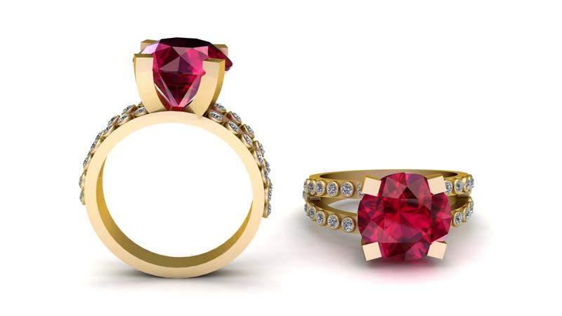 gold engagement ring  3d printable model