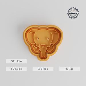 Elephant Shape Cutter & Stamp Set, Perfect for Cookies & Fondant, Animal Cute Wildlife Design, 6-Piece Bundle in S/M/L Sizes PRODUCT_5553
