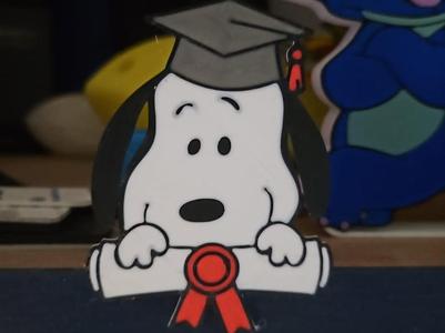 Snoopy Graduation monitor door rack