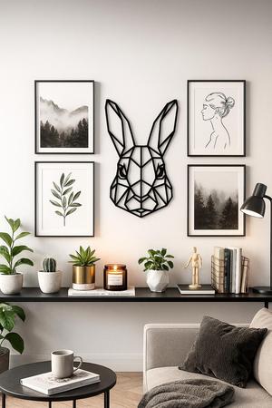 Geometric Rabbit Wall Art – 3D Printable Bunny Head