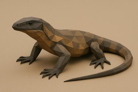 Low poly monitor lizard