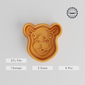 Camel Shape Cutter & Stamp Set, Animal Cookie Fondant Tools, 6-Piece Collection, S/M/L Sizes, Animal Cute Dessert Baking Accessory PRODUCT_5543