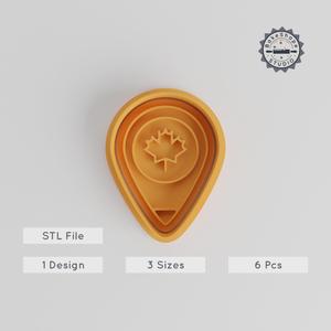 Location Shape Cutter & Stamp Set, Perfect for Cookies & Fondant, Includes Map Pin & Place Marker, 3 Sizes, 6 Pieces PRODUCT_5481