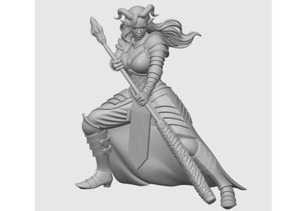 Tiefling Sorcerer/Warrior D&D Miniature (40mm)