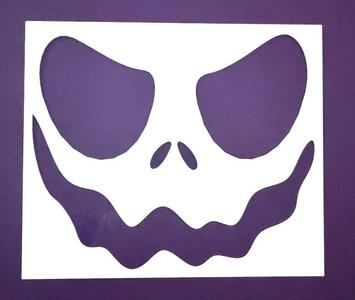 Pumpkin Face #1 Stencil Halloween Template