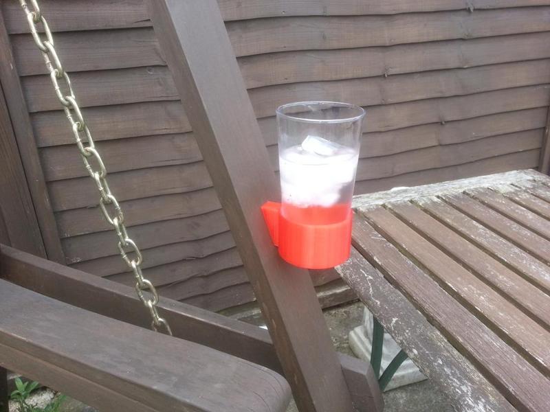 Drinks holder for garden seat