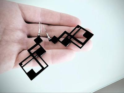 Geometric Black Earrings