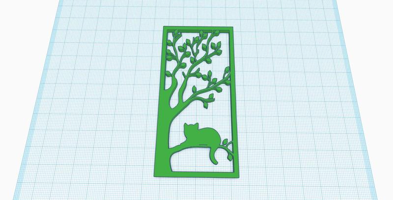 Cat in tree silhouette frame