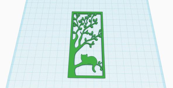 Cat in tree silhouette frame
