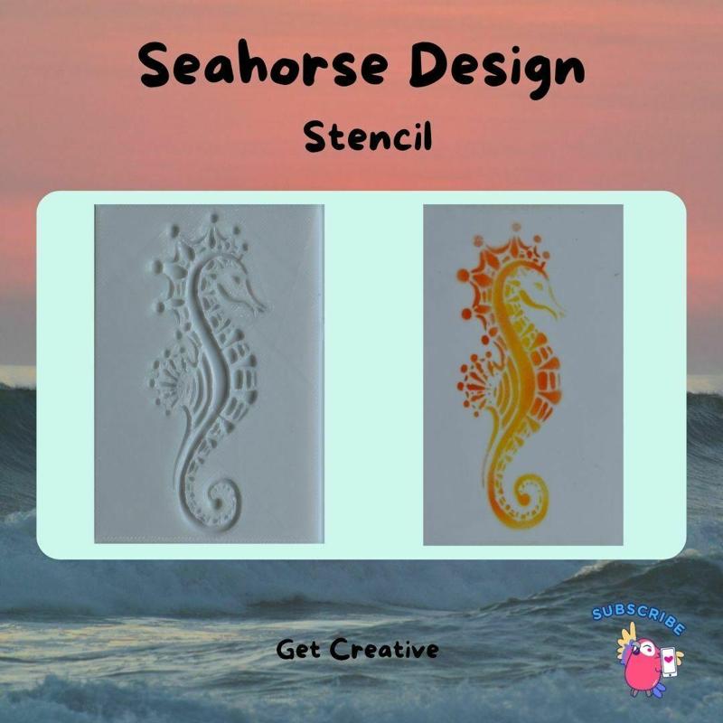 Seahorse Design Stencil