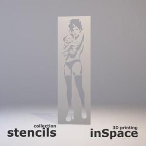 Stencil - Banksy - Girl and teddy bear
