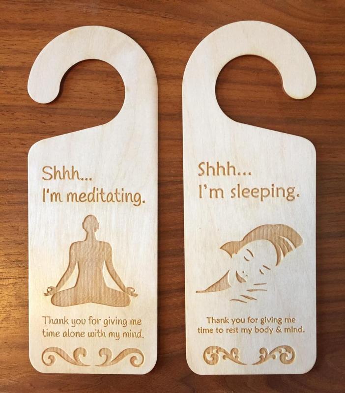 Laser Cut Double Sided Wooden Doorknob Hanger