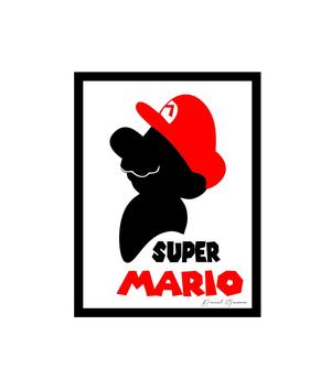Silhouette of Super Mario bros from the super nintendo game