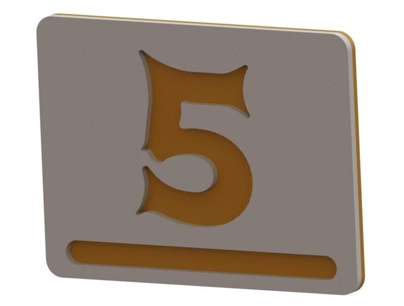 Nr. 5 - Apartment house door number / Modern 3D Apartment Numbers