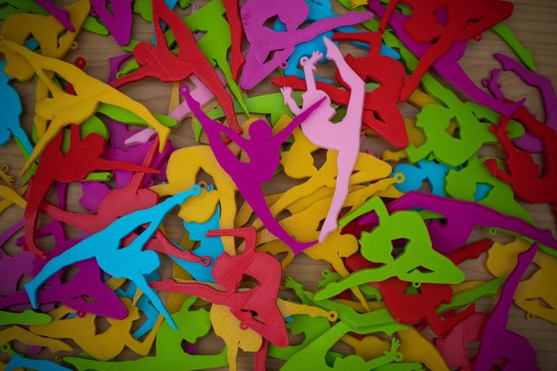 Artistic gymnastics silhouette key rings - Artistic gymnastics silhouette