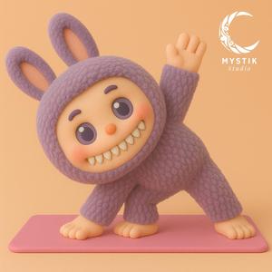 Labubu Doing Yoga - 3D Figure