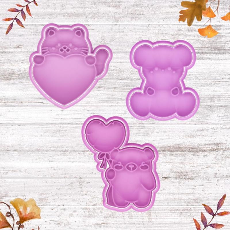 COOKIE CUTTER kit love ositos con corazones