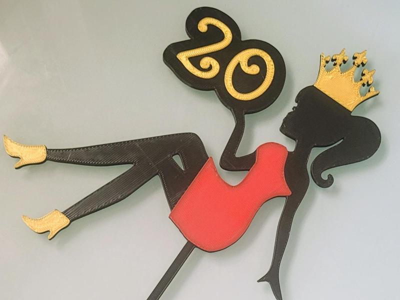 Topper urodzinowy 20 