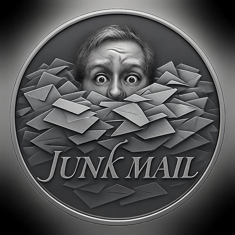 ILLUMINATI JUNK MAIL TOKEN COIN WALL ART