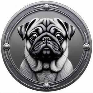 my pug dog coin token wall art