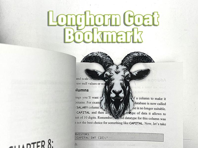 Longhorn Goat Bookmark