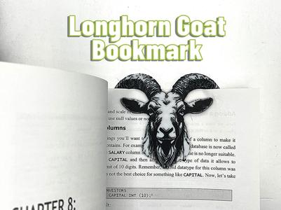 Longhorn Goat Bookmark