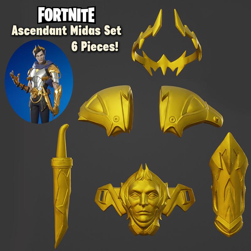 Fortnite Ascendant Midas Accesories gear set of 6