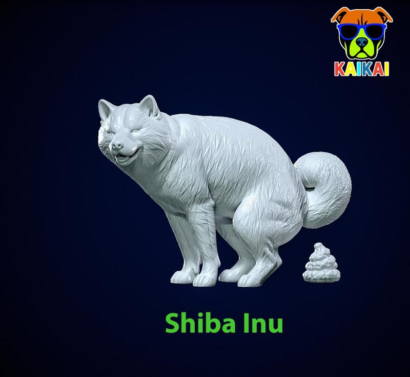 Shiba Inu dog model - Small Japanese dog statue - 3D print