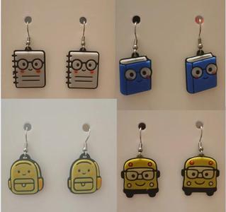 Back To School Essentials Earrings & Keychain | No AMS Needed | Back to School Teacher Gift 3D Print STL