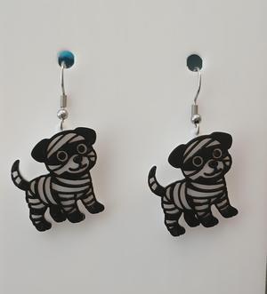 Mummy Dog – Halloween Earring & Keychain STL (No AMS Needed, 2-Color)