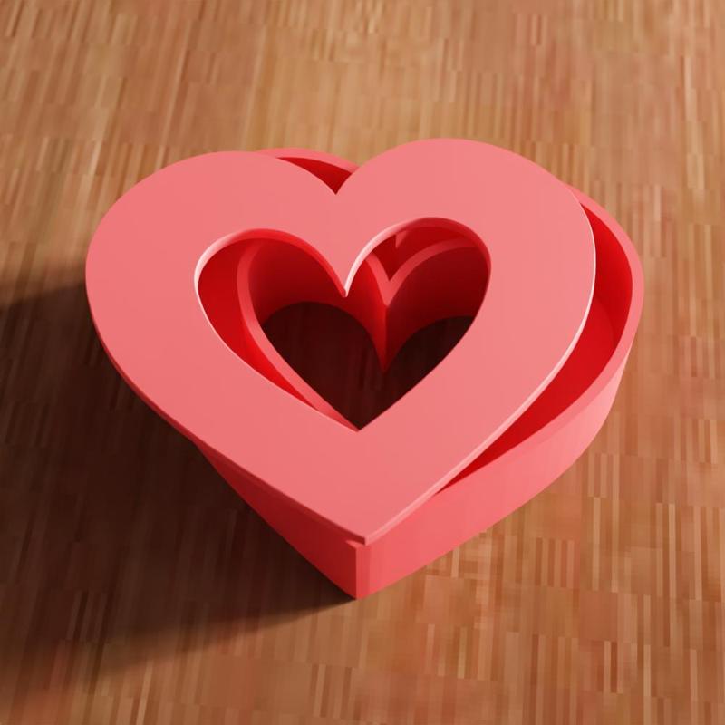 3D Heart Jewelry Box STL File - 282