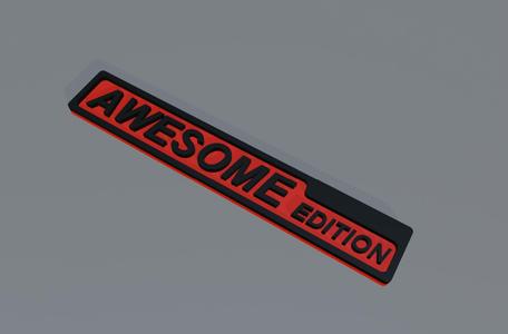 "awesome edition" car badge