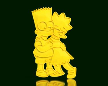Lisa and Bart Simpson Low Poly