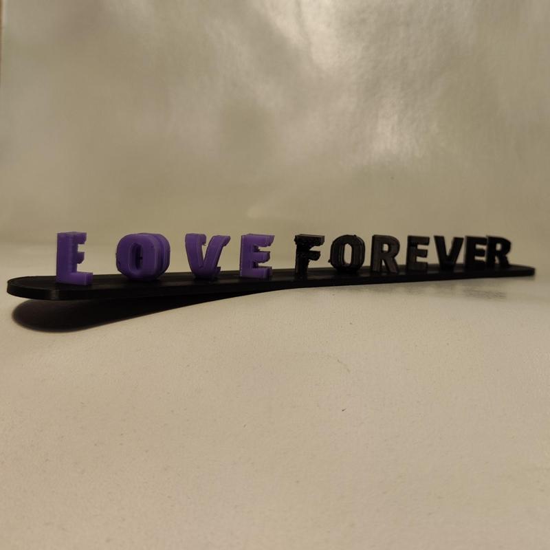 Love Forever - Fuck Tonight: 3D print file, lettering, double readable optical illusion, funny decoration, gift idea