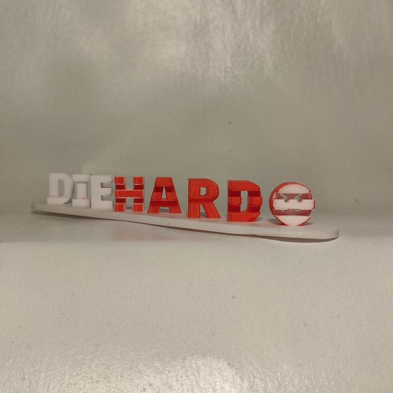 Live Free - Die Hard: 3D print file, lettering, double readable optical illusion, funny decoration, gift idea