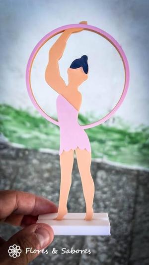 Graceful Ballerina Figurine with Hoop